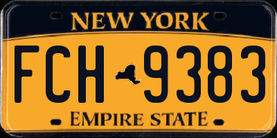 NY license plate FCH9383