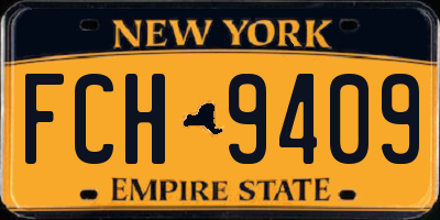 NY license plate FCH9409
