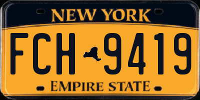 NY license plate FCH9419