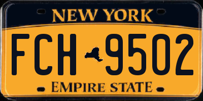 NY license plate FCH9502