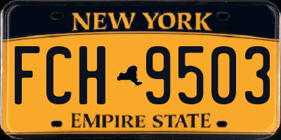 NY license plate FCH9503