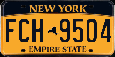 NY license plate FCH9504