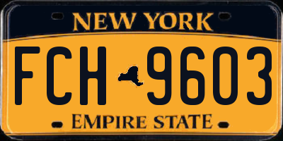 NY license plate FCH9603