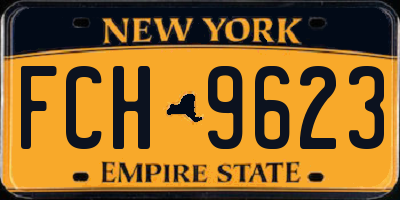 NY license plate FCH9623