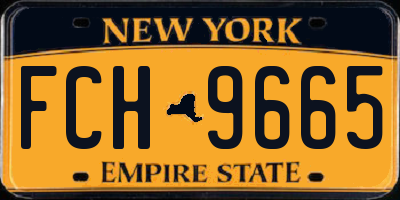 NY license plate FCH9665