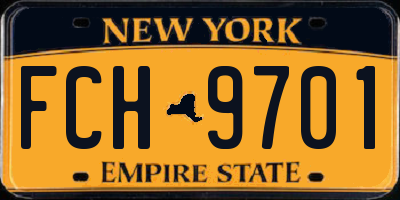 NY license plate FCH9701