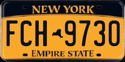 NY license plate FCH9730
