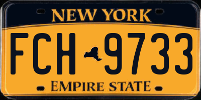 NY license plate FCH9733