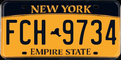 NY license plate FCH9734