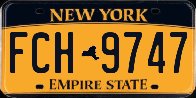NY license plate FCH9747