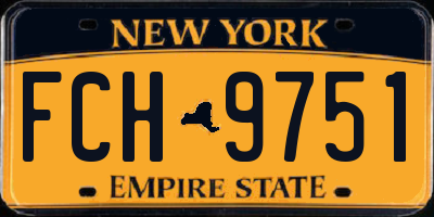 NY license plate FCH9751