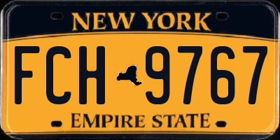 NY license plate FCH9767