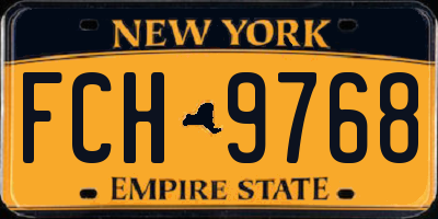 NY license plate FCH9768