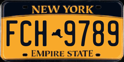 NY license plate FCH9789