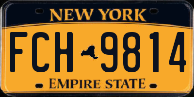 NY license plate FCH9814