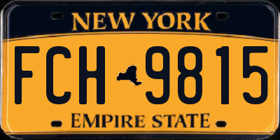 NY license plate FCH9815