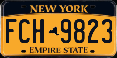 NY license plate FCH9823