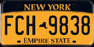 NY license plate FCH9838