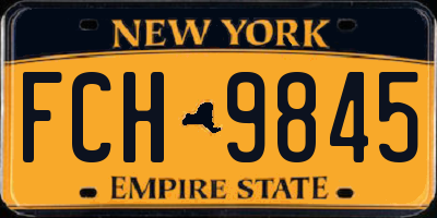 NY license plate FCH9845