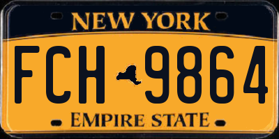 NY license plate FCH9864