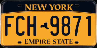 NY license plate FCH9871
