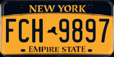 NY license plate FCH9897