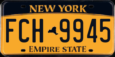 NY license plate FCH9945