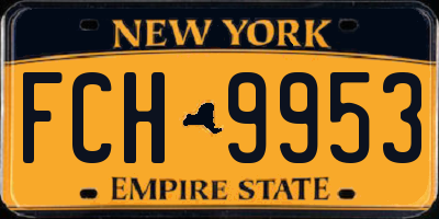NY license plate FCH9953
