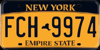 NY license plate FCH9974