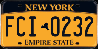 NY license plate FCI0232