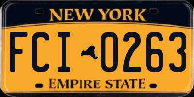 NY license plate FCI0263