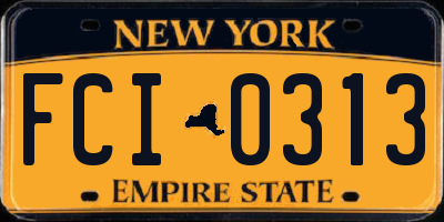 NY license plate FCI0313