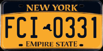 NY license plate FCI0331