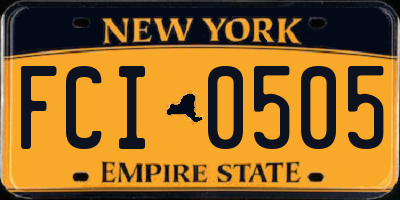 NY license plate FCI0505