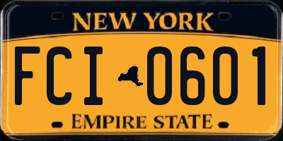 NY license plate FCI0601