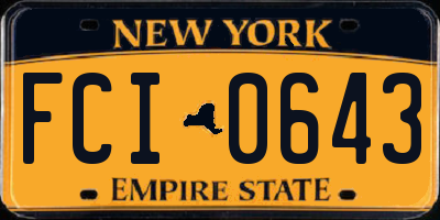 NY license plate FCI0643