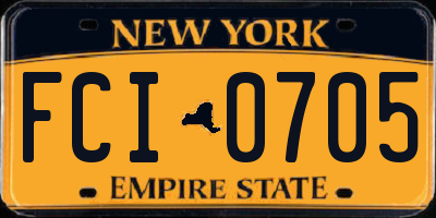 NY license plate FCI0705