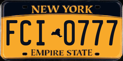 NY license plate FCI0777