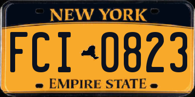 NY license plate FCI0823
