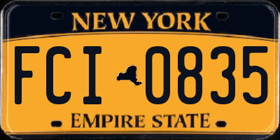 NY license plate FCI0835