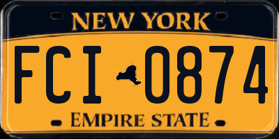 NY license plate FCI0874