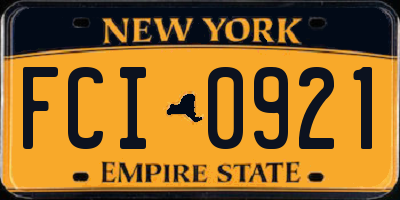NY license plate FCI0921
