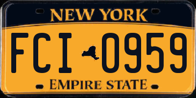 NY license plate FCI0959