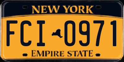 NY license plate FCI0971