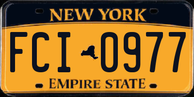 NY license plate FCI0977