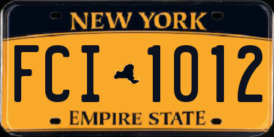 NY license plate FCI1012
