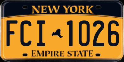 NY license plate FCI1026