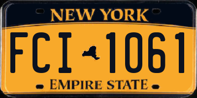 NY license plate FCI1061