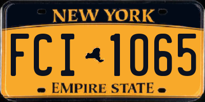 NY license plate FCI1065