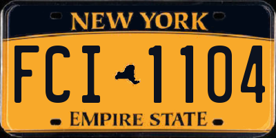 NY license plate FCI1104